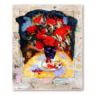 Alexander Galtchansky (1959-2008) and Tanya Wissotzky (1959-2006), "Blossoms and Fruit" Hand Signed Limited Edition Serigraph on Paper with Letter of 