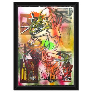 Mark Kostabi- Original Mixed Media on Paper "Life Of The Party"