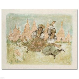 Russian Dancers Limited Edition Lithograph by Edna Hibel (1917-2014), Numbered and Hand Signed with Certificate of Authenticity.