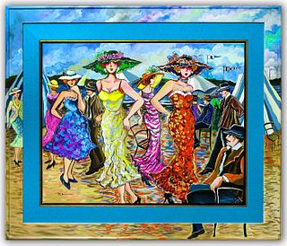 Patricia Govezensky- Original Acrylic with Hand Painted Frame "Best Party Ever"
