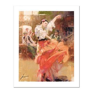 Pino (1939-2010), "Flamenco In Red" Hand Signed Limited Edition on Canvas with Certificate of Authenticity.