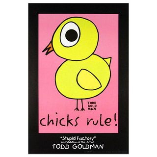 Chicks Rule Collectible Lithograph (24" x 36") by Renowned Pop Artist Todd Goldman.