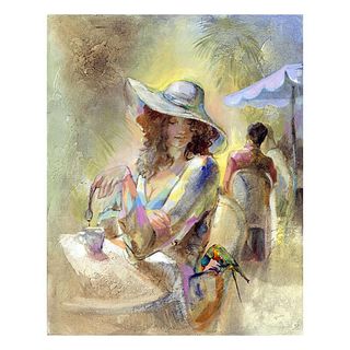 Lena Sotskova, "Miss Sunchine" Hand Signed, Artist Embellished Limited Edition Giclee on Canvas with COA.