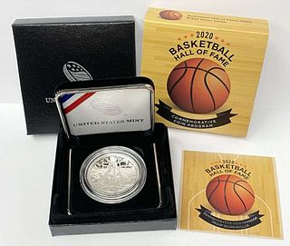 2020-P Basketball Hall Of Fame Commemorative Proof .999 Silver Dollar