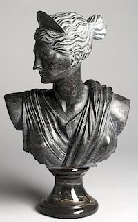 Italian Marble Tabletop Bust of a Roman Matron