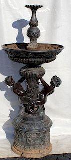 Bronze fountain with cherubs