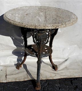 Cast Iron marble top garden table