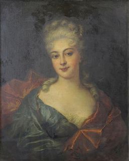 SANTERRE, Jean Baptiste. Oil on Canvas Portrait