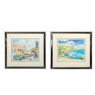 Pair of Jim Walker Fine Art Prints, Landscapes of Barbados