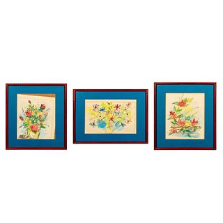 3pc Paintings by Truxton Hosley (American, 1914-1995)