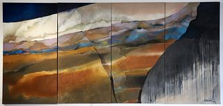 Adrienne Heinrich Large 4 Panel Abstract Polyptych