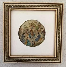 Antique Persian Painting on Abalone Shell