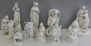 Large Grouping of Parian Porcelain Sculptures,