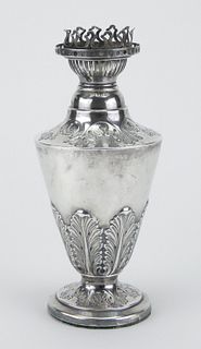 British Sterling silver miniature oil lamp