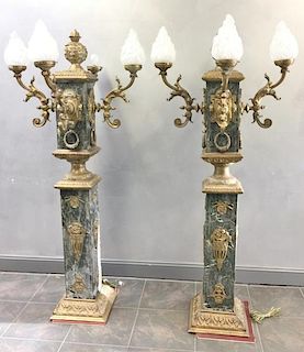 Pair of Vintage and Large Marble and