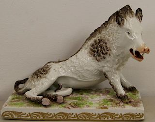 MEISSEN Porcelain of a Wild Boar.