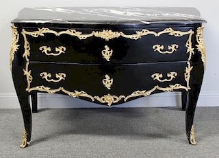 Lacquered and Gilt Metal Mounted French