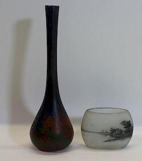 Two Daum Nancy Cabinet Vases.
