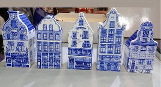 Delft Signed Blue Hand-Painted Village DÃ©cor  Villas Made in Holland 