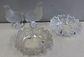 LALIQUE, France Signed Lot to Inc a Pair