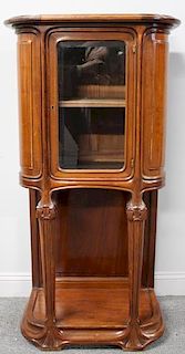Victorian Mahogany Cabinet with Beveled Glass