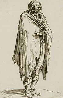 After CALLOT (*1592), Beggar with bare feet,  1622,
