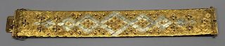 JEWELRY. Italian 18kt Gold Geometric Bracelet.