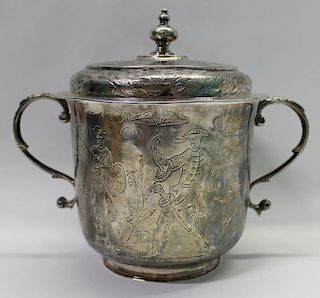 SILVER. William and Mary English Silver Caudle Cup