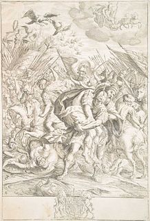 J. LAMORLET (1626-1694), Battle depiction,  1660,