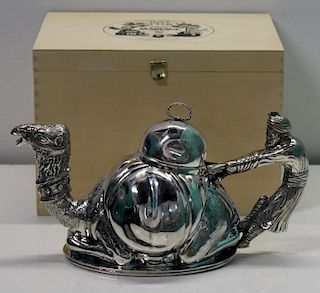 SILVER-PLATED. 20th C Mariage Freres Teapot.