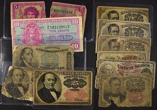 MIXED LOT OF FRACTIONAL CURRENCY AND MPC