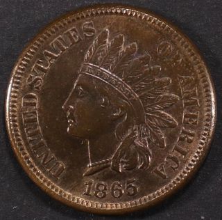1865 INDIAN CENT CH/GEM BU RB