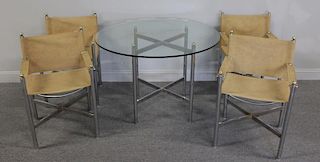 Set of 4 Pace Chrome Sling Chairs & Table.