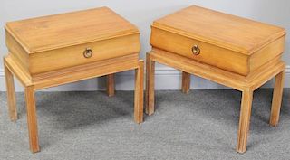Midcentury Pair of Tommi Parzinger End Tables.