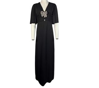 Gucci Maxi Dress Gown Rayon Silk, Size Small Black