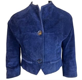Hermes suede Jacket Vintage Blue