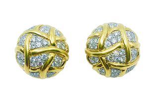 18k Diamond Earrings By Angela Cummings