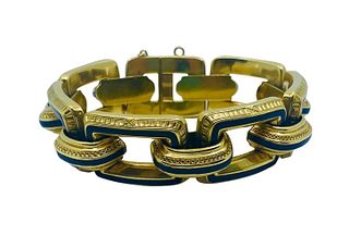 18k French Enamel Bracelet