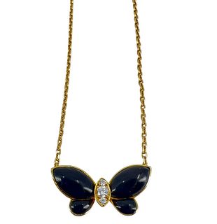 Van Cleef & Arpels Butterfly Necklace Onyx Diamond