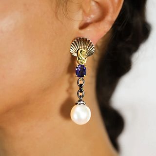18k Pearl Drop Earrings