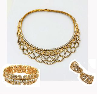 House of Tabbah Necklace, Earring and Bracelet Suite
