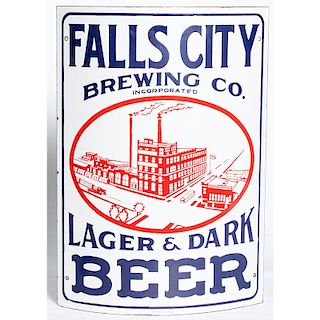 Falls City Brewing Co.  Porcelain Corner Sign