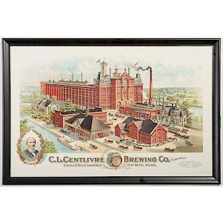 C.L. Centlivre Brewing Co.  Chromolithograph Poster