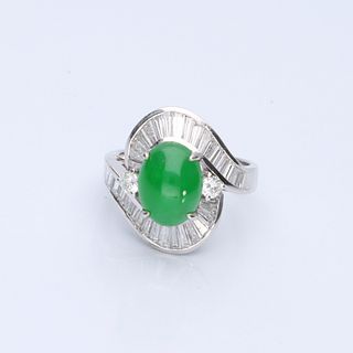 18k Jade Diamond Ring