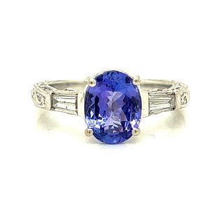 14k Tanzanite Diamond Engagement Ring