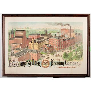 The Eberhardt & Ober Brewing Co.  Advertising Poster