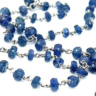 Platinum 61.00 Ct. Sapphire by the Yard Necklace