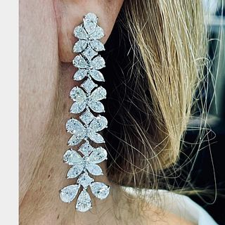 Platinum 20.95 Ct. Diamond Chandelier Earrings