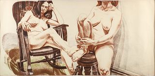 Philip Pearlstein variable edition lithograph Two Female Models