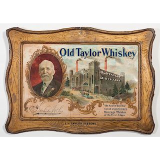 Old Taylor  Whiskey Tin Sign